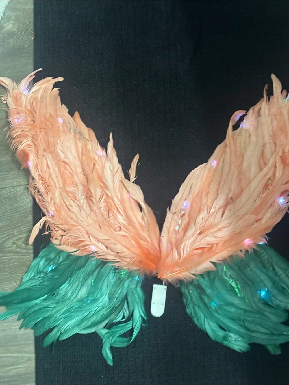 Handcrafted Feather Wings – Pink & Emerald
